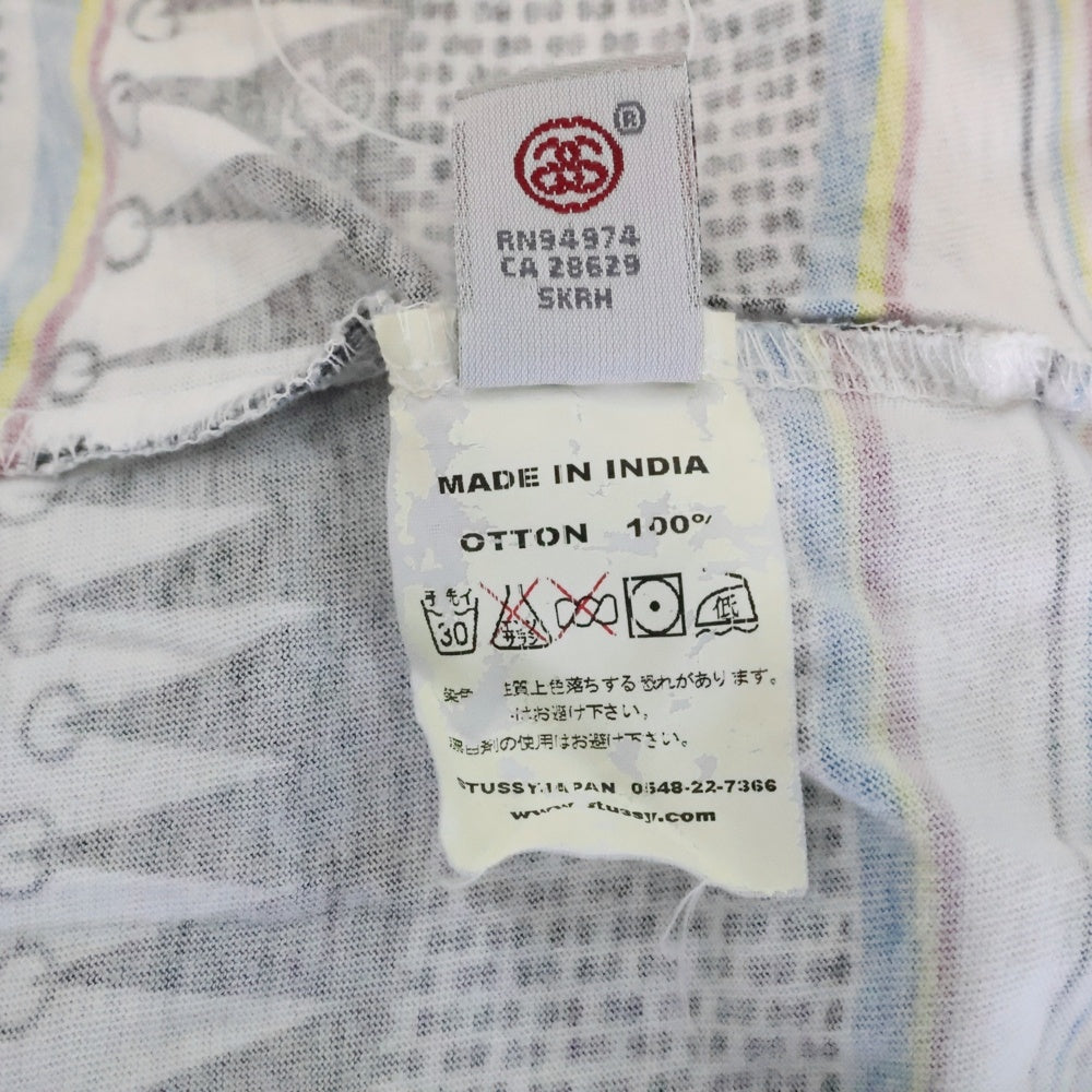 STUSSY(ステューシー) 00s TOMTOM PATTERN TEE トムトム柄 クルーネック 半袖Tシャツ カットソー マルチカラー