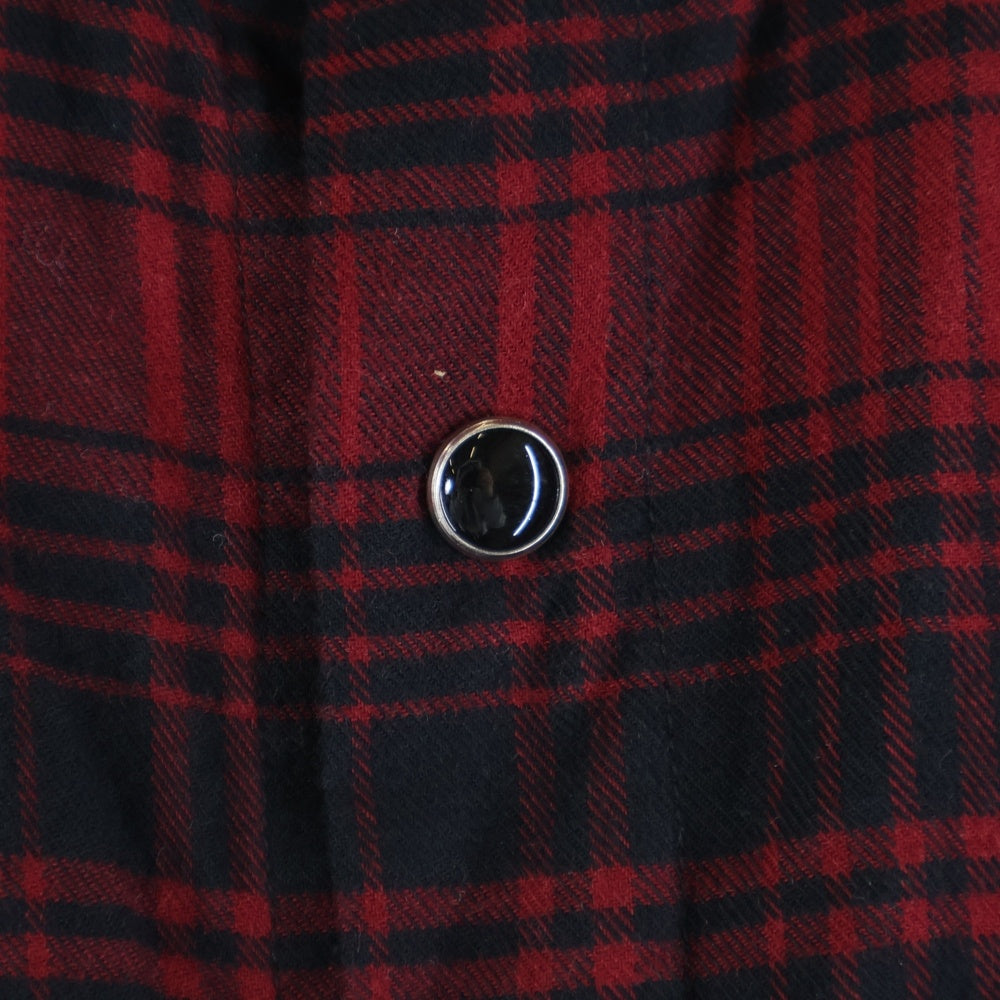 VALENTINO(ヴァレンティノ) スタッズ装飾 チェック柄 長袖シャツ レッド QV3AB7274PH