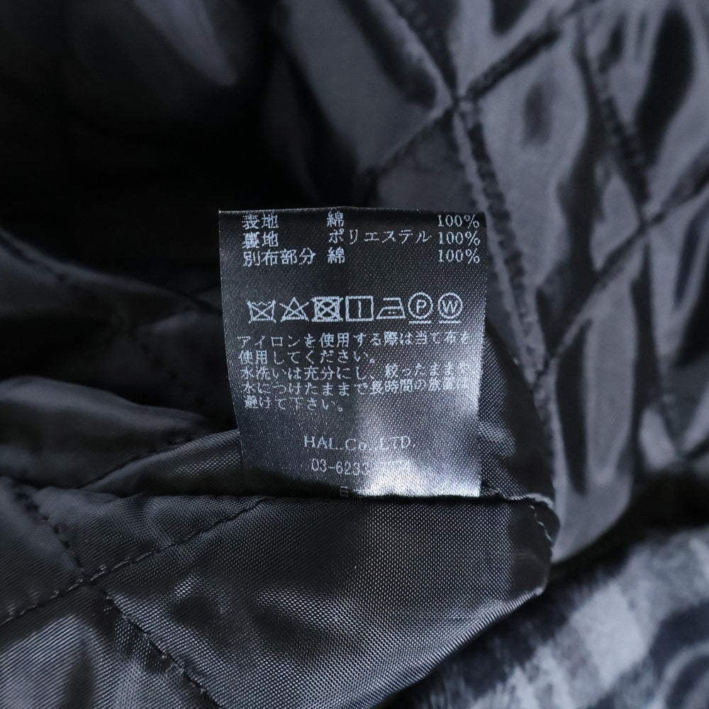 cvtvlist(カタリスト) 23AW Drip Check Shirt ドリップチェックシャツ 中綿 コットン ジャケット ブラック 2201110202