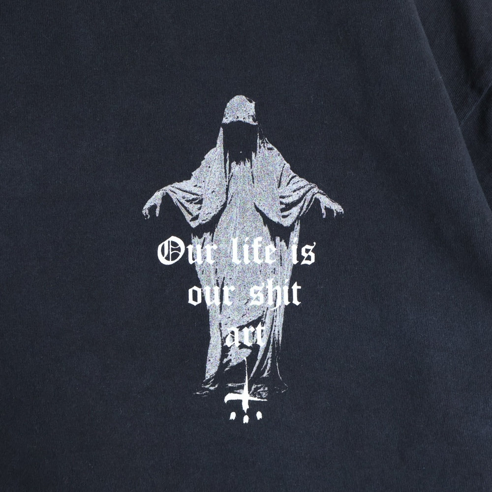 cvtvlist(カタリスト) OUR LIFE TEE バックロゴプリント クルーネック半袖Tシャツカットソー ブラック