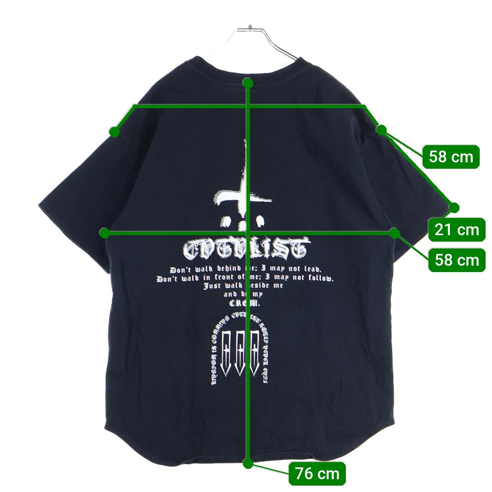 cvtvlist(カタリスト) OUR LIFE TEE バックロゴプリント クルーネック半袖Tシャツカットソー ブラック