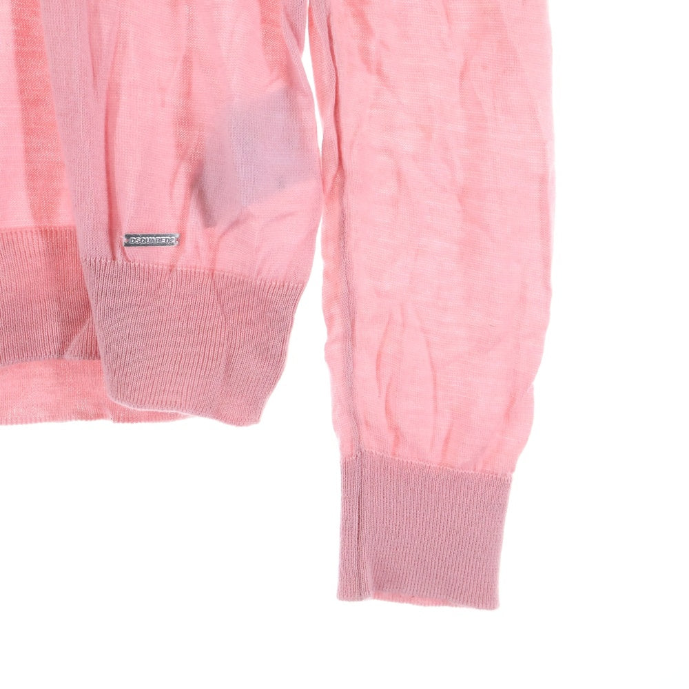 DSQUARED2(ディースクエアード) クルーネック ウールニットセーター ピンク S71HA0794 S15991