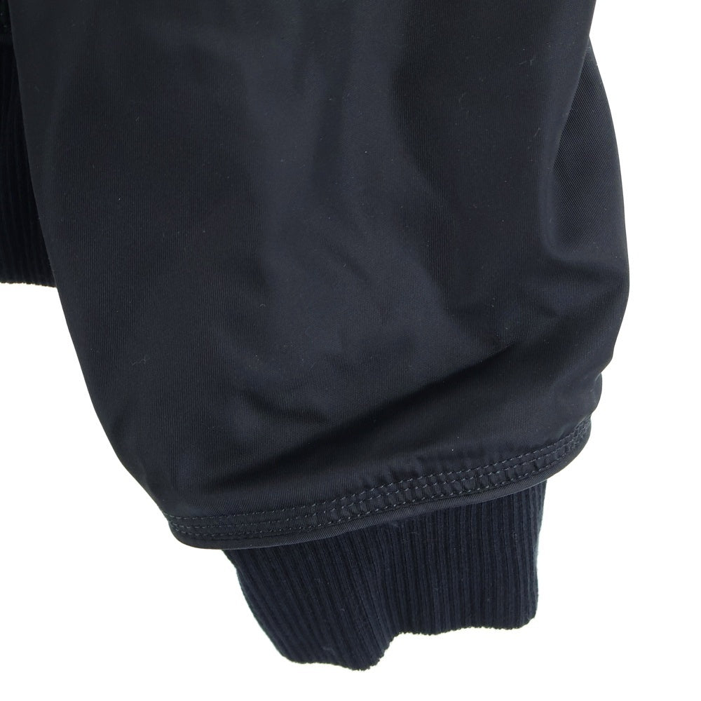 DSQUARED2(ディースクエアード) 19SS 再構築 ナイロン/デニム切り替え ダメージ加工 ボンバージャケット ブラック/インディゴ S74AM0869 S49576