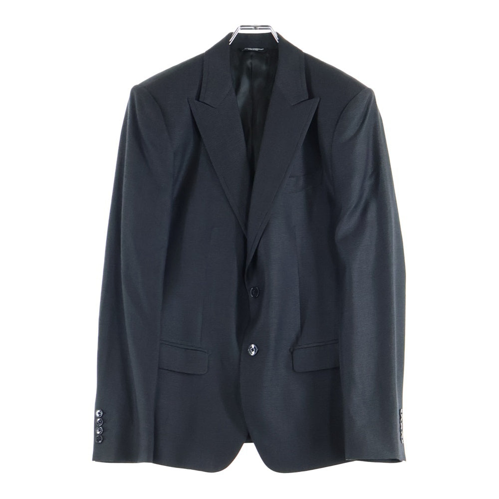 DOLCE & GABBANA(ドルチェアンドガッバーナ) シルク混 2B ウールテーラードジャケット イタリア製 グレー G2FH5T