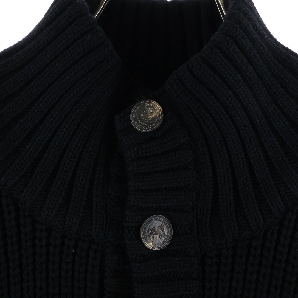 DOLCE & GABBANA(ドルチェアンドガッバーナ) ハイネック ローゲージ ウールニット カーディガン ブラック GIC35K/F45BI