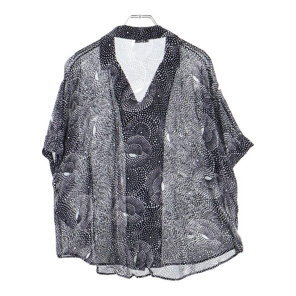 SAINT LAURENT PARIS(サンローランパリ) スパイラルドット レーヨン半袖シャツ ブラック/ホワイト 596009 Y1A77