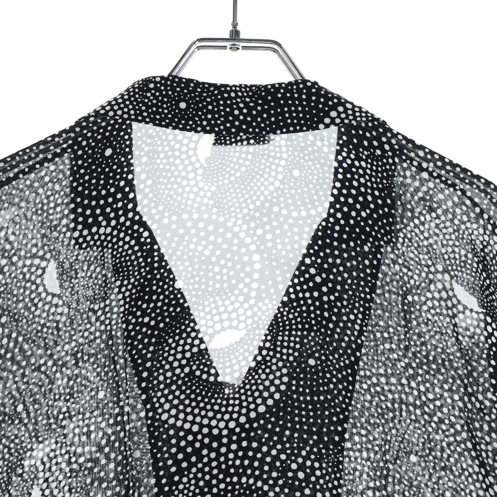 SAINT LAURENT PARIS(サンローランパリ) スパイラルドット レーヨン半袖シャツ ブラック/ホワイト 596009 Y1A77