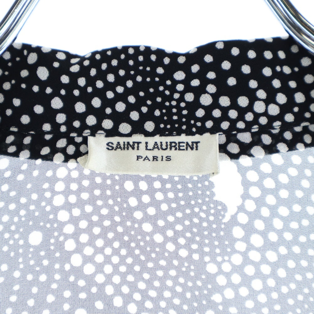 SAINT LAURENT PARIS(サンローランパリ) スパイラルドット レーヨン半袖シャツ ブラック/ホワイト 596009 Y1A77