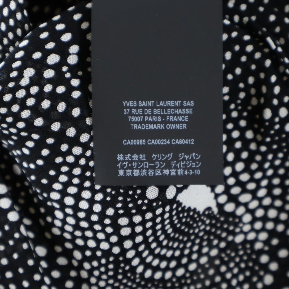 SAINT LAURENT PARIS(サンローランパリ) スパイラルドット レーヨン半袖シャツ ブラック/ホワイト 596009 Y1A77