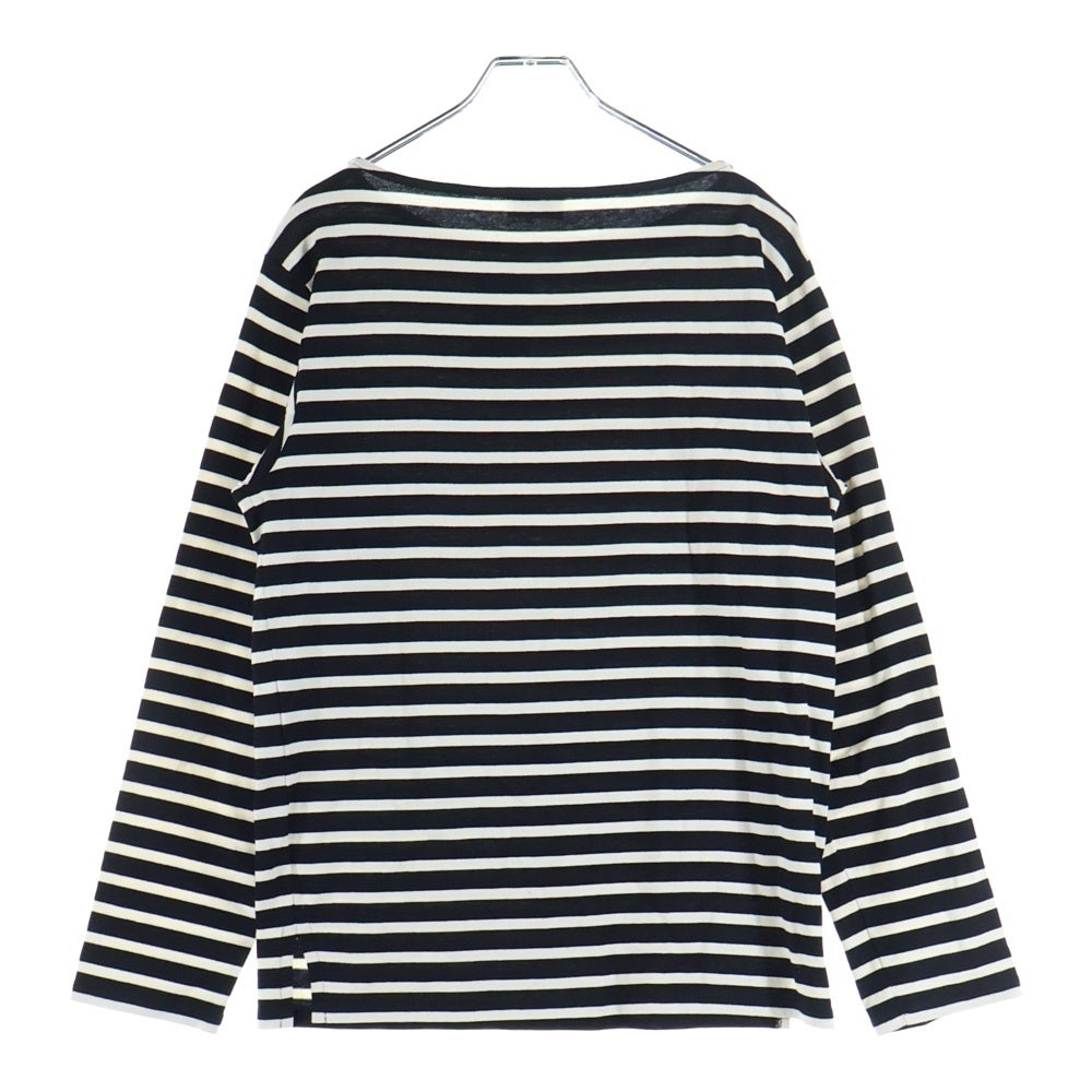 SAINT LAURENT PARIS(サンローランパリ) ボーダー柄 ボートネック長袖Tシャツカットソー ブラック/ホワイト 370075 Y2LK1