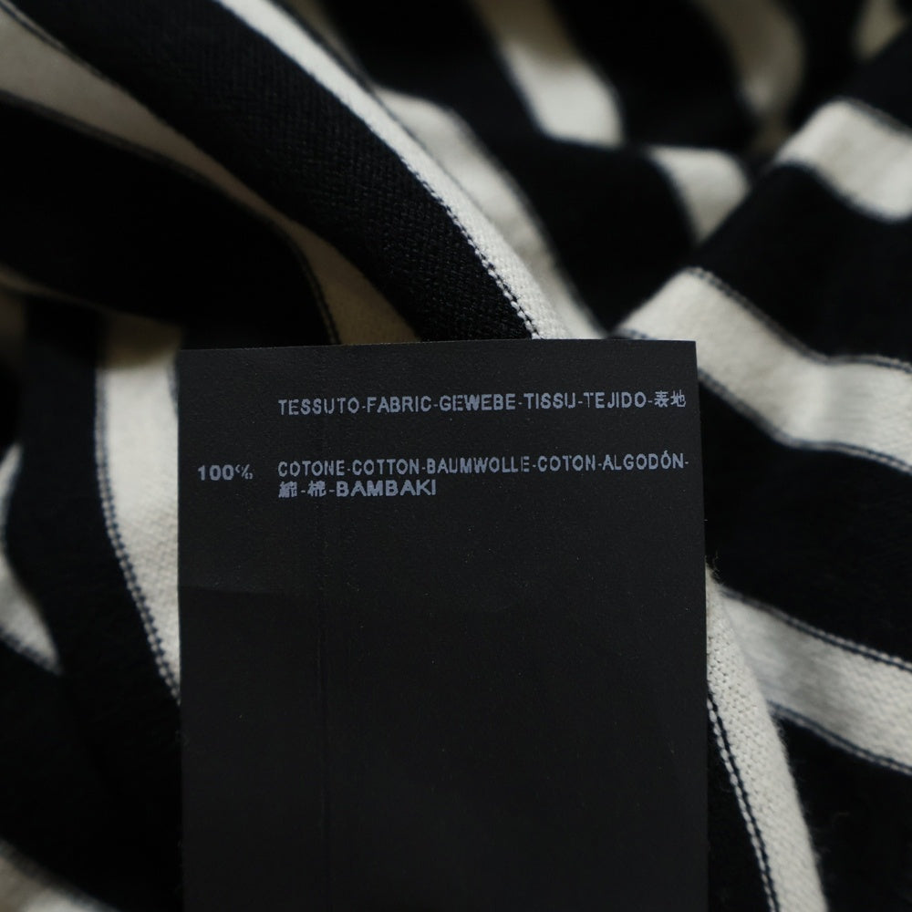 SAINT LAURENT PARIS(サンローランパリ) ボーダー柄 ボートネック長袖Tシャツカットソー ブラック/ホワイト 370075 Y2LK1