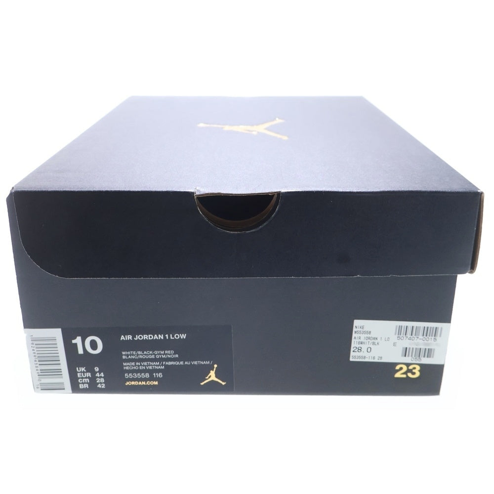 NIKE(ナイキ) AIR JORDAN 1 LOW BLACK TOE エアジョーダン 1 ロウ ブラックトゥー ローカットスニーカー ブラック/レッド/ホワイト US10/28cm 553588-116