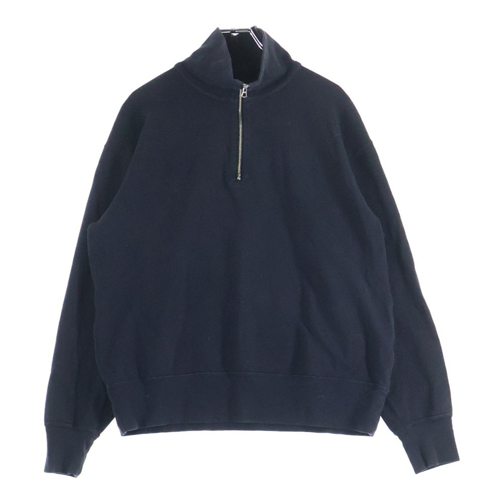 PHIGVEL(フィグベル) HALF ZIP SPORTING TOP ハーフジップ スポーティング スウェットトレーナー ブラック PMAM-CL02