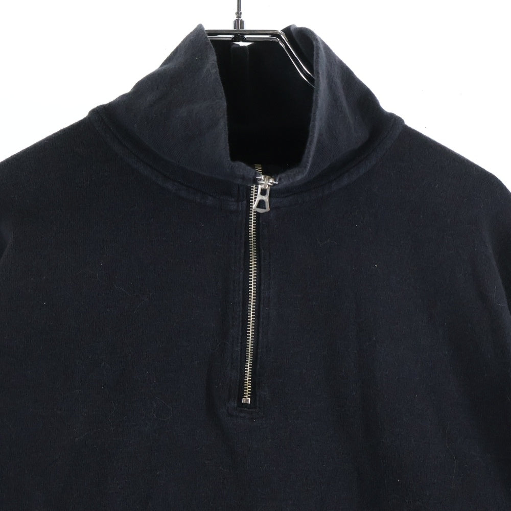 PHIGVEL(フィグベル) HALF ZIP SPORTING TOP ハーフジップ スポーティング スウェットトレーナー ブラック PMAM-CL02