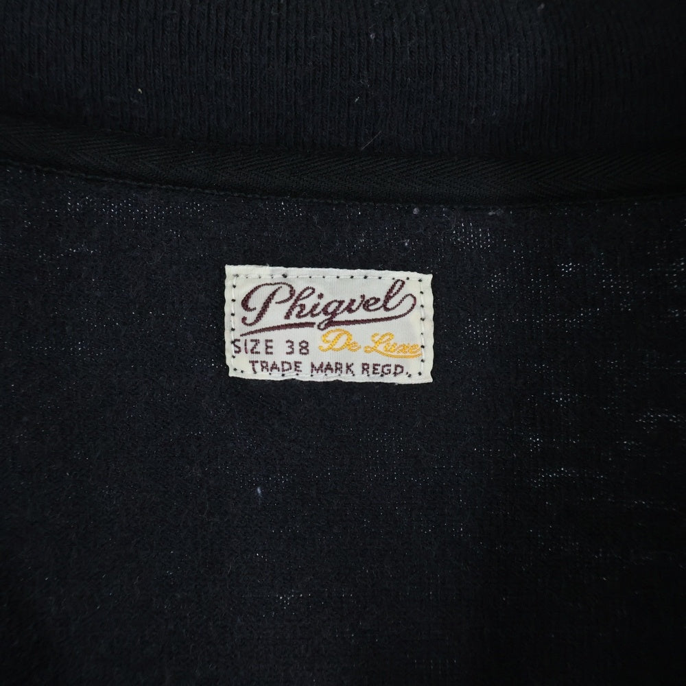 PHIGVEL(フィグベル) HALF ZIP SPORTING TOP ハーフジップ スポーティング スウェットトレーナー ブラック PMAM-CL02