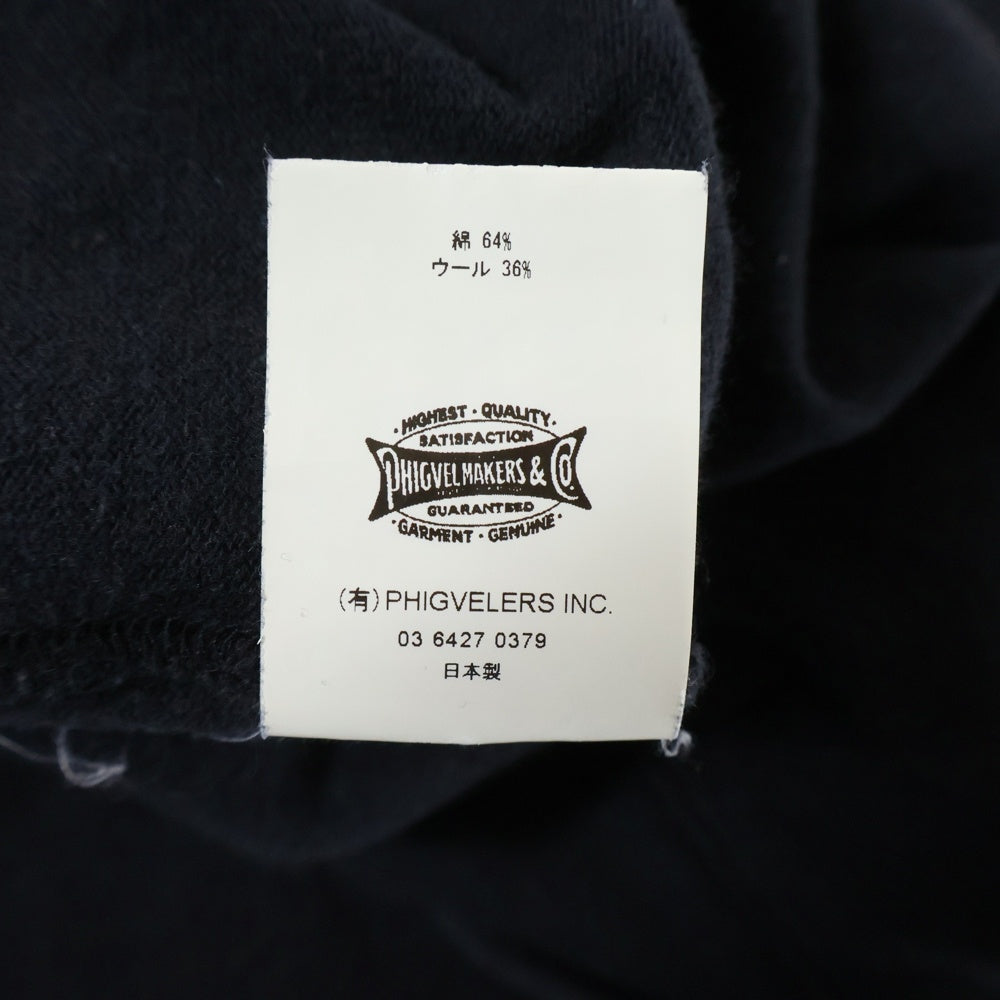 PHIGVEL(フィグベル) HALF ZIP SPORTING TOP ハーフジップ スポーティング スウェットトレーナー ブラック PMAM-CL02