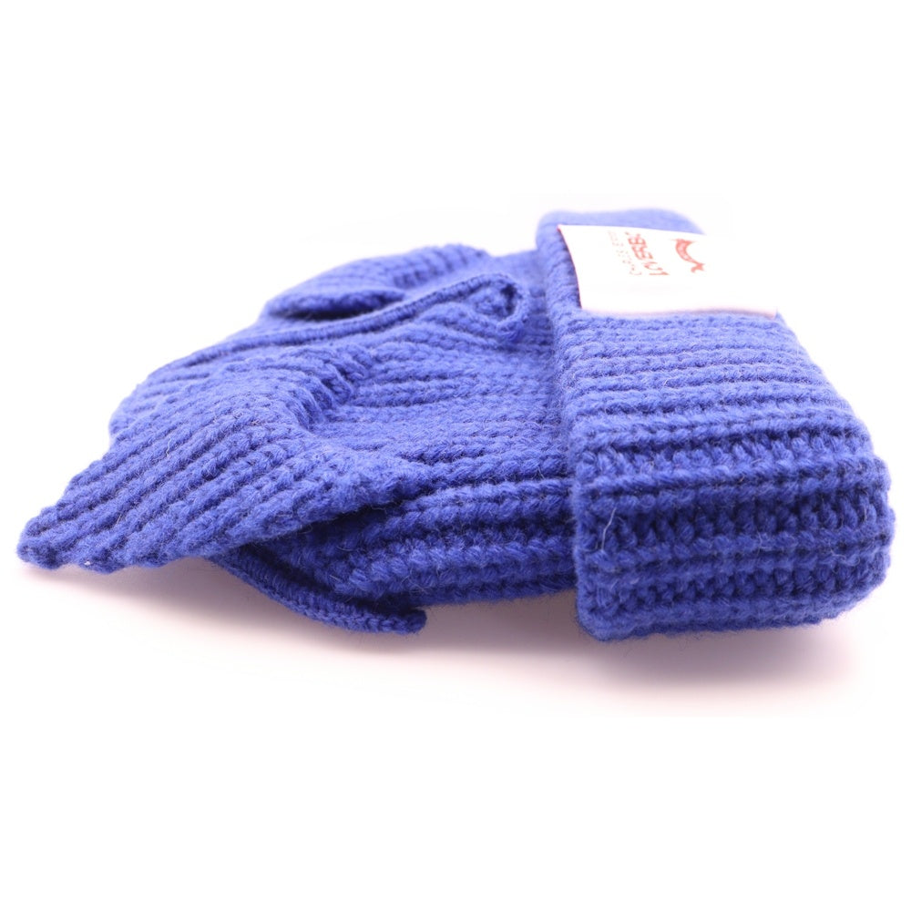 CHARLES JEFFREY LOVERBOY(チャールズジェフリーラバーボーイ) フロントロゴ 耳付き ニット帽 ビーニー ブルー