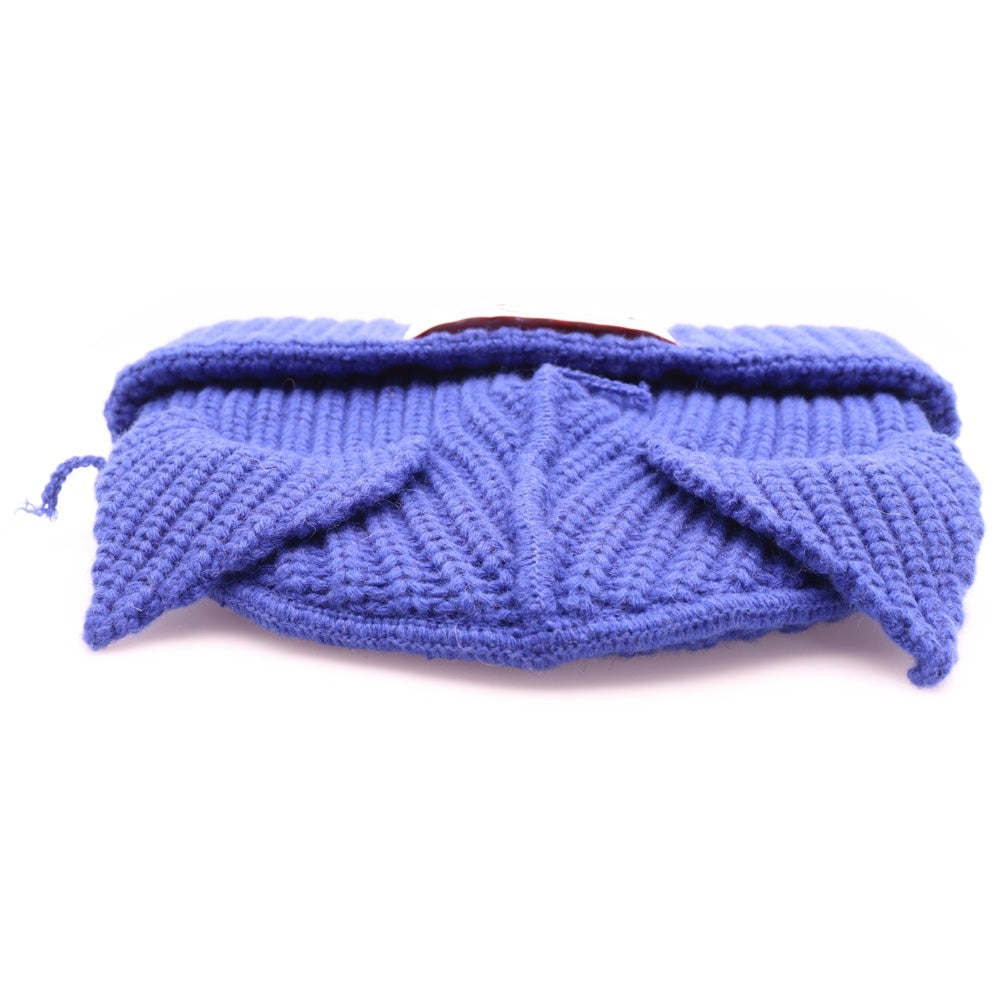 CHARLES JEFFREY LOVERBOY(チャールズジェフリーラバーボーイ) フロントロゴ 耳付き ニット帽 ビーニー ブルー