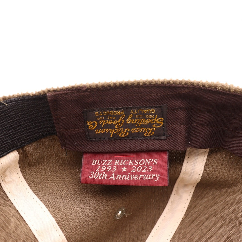Buzz Rickson's(バズリクソンズ) 30th ANNIVERSARY MODEL CORDUROY BALL CAP 30周年記念モデル フロント刺繍 コーデュロイ ボールキャップ カーキ BR02771