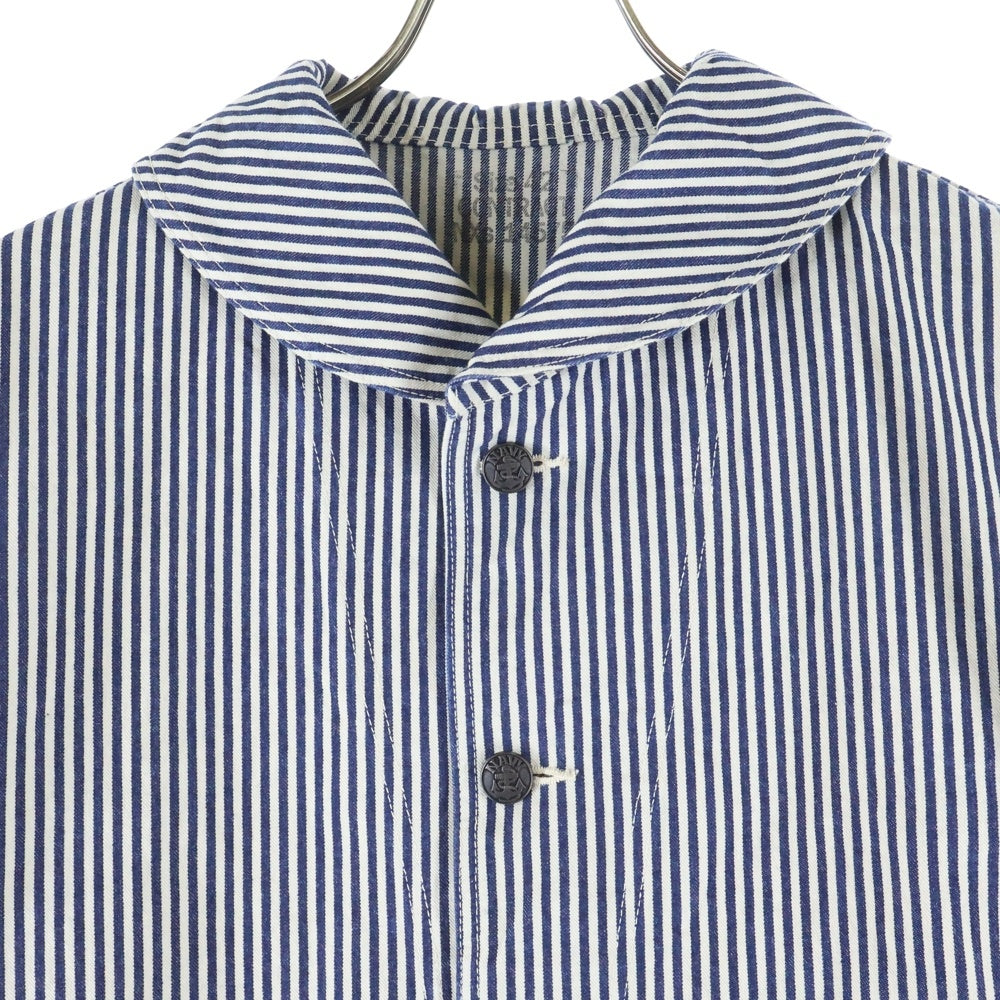 Buzz Rickson's(バズリクソンズ) フロントボタン ショールカラー ヒッコリー カバーオール コットンジャケット ホワイト 14575