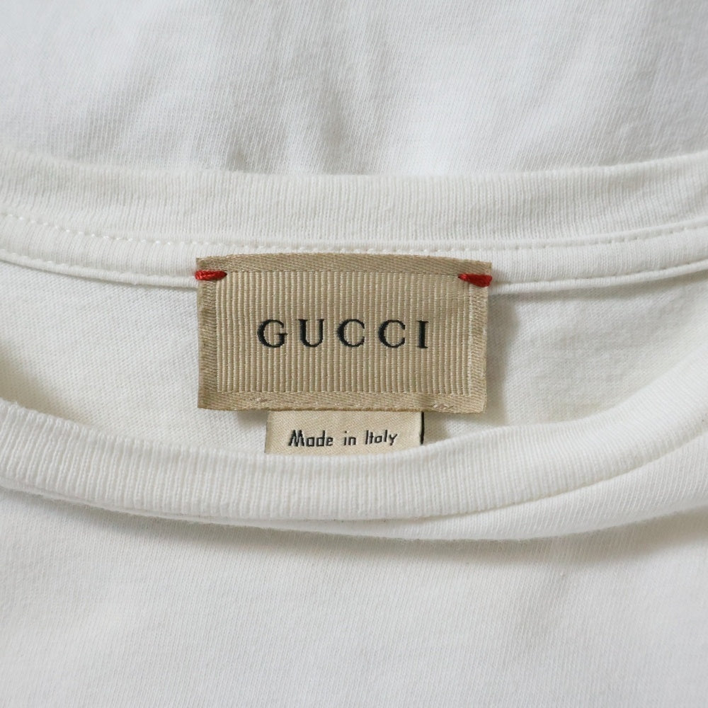 GUCCI(グッチ) フロントプリント クルーネック半袖Tシャツカットソー キッズ ホワイト 561651 XJC7M