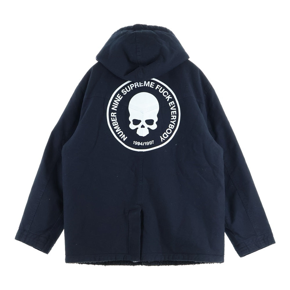 SUPREME(シュプリーム) 25AW ×NUMBER (N)INE Faux Shearling Hooded Coat ナンバーナイン フェイク シアリング フーデッド コート ブラック