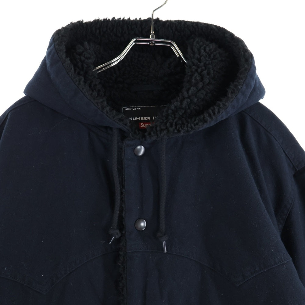 SUPREME(シュプリーム) 25AW ×NUMBER (N)INE Faux Shearling Hooded Coat ナンバーナイン フェイク シアリング フーデッド コート ブラック