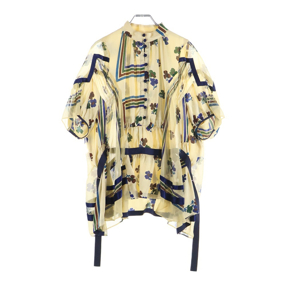 Sacai(サカイ) 17SS 花総柄 半袖シャツブラウス ベージュ レディース 17-03353