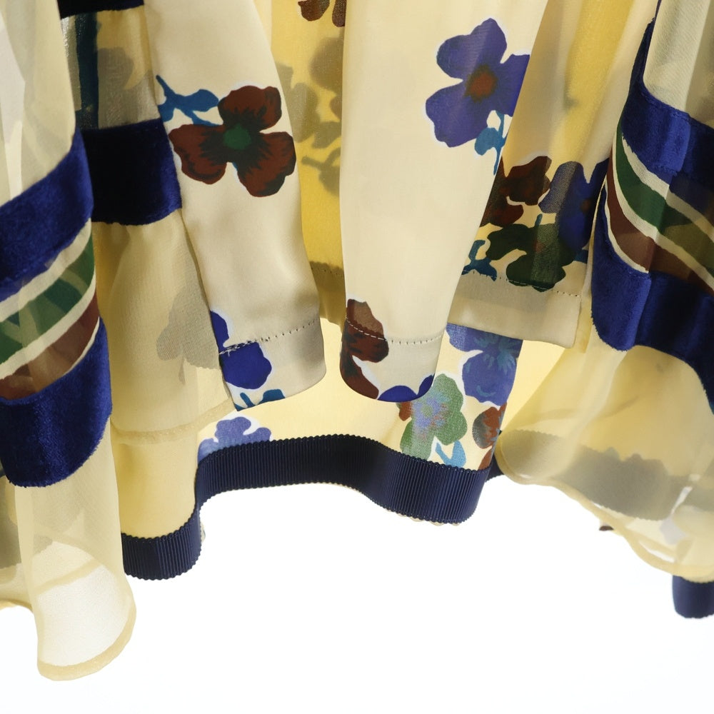 Sacai(サカイ) 17SS 花総柄 半袖シャツブラウス ベージュ レディース 17-03353