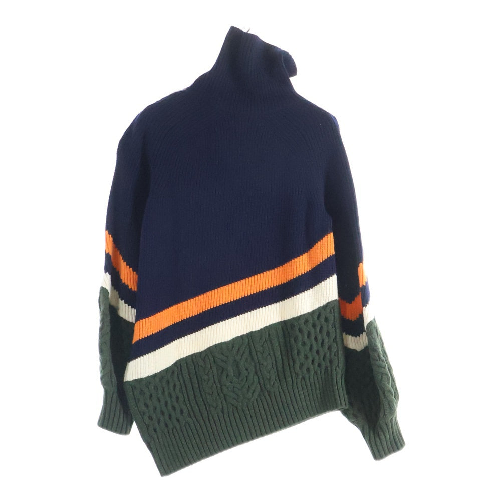Sacai(サカイ) 19AW アシンメトリー プルオーバー ニットセーター ネイビー レディース 19-04632