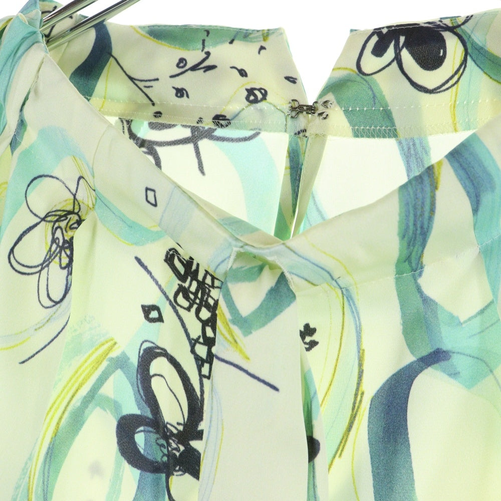 TOMORROWLAND(トゥモローランド) 23SS サークル ペイントプリント ボウタイギャザーブラウス グリーン レディース 13-01-31-01303