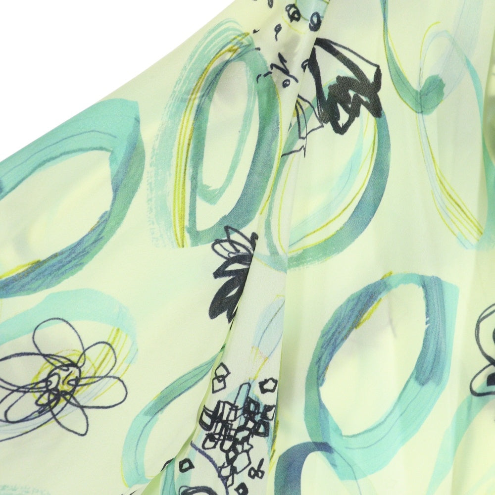 TOMORROWLAND(トゥモローランド) 23SS サークル ペイントプリント ボウタイギャザーブラウス グリーン レディース 13-01-31-01303