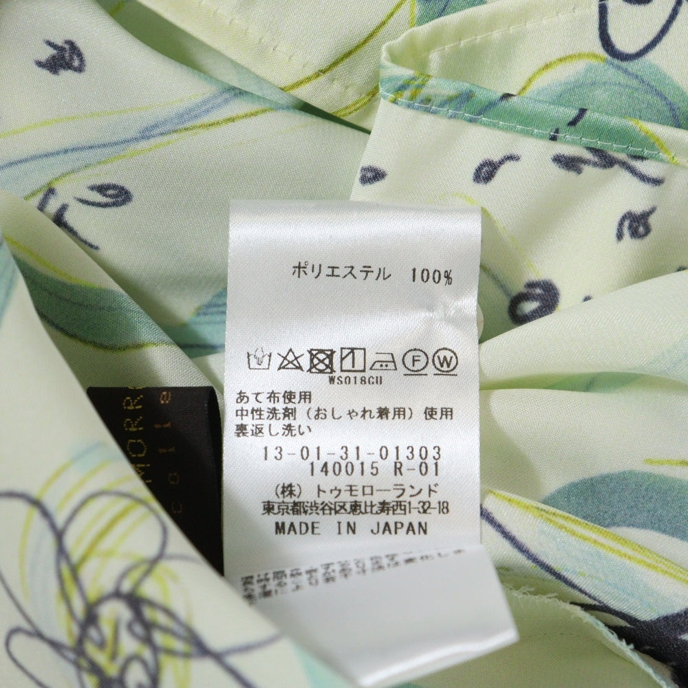 TOMORROWLAND(トゥモローランド) 23SS サークル ペイントプリント ボウタイギャザーブラウス グリーン レディース 13-01-31-01303