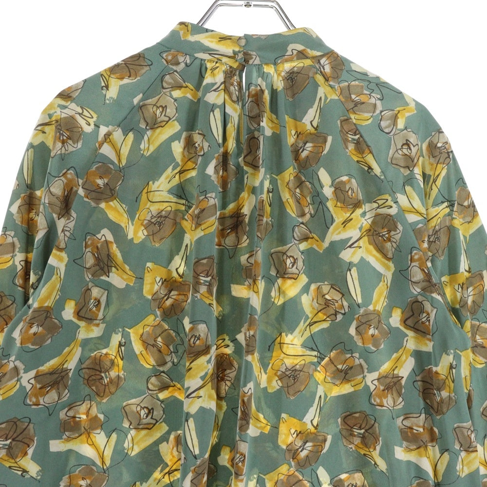 TOMORROWLAND(トゥモローランド) 21AW 総花柄 ネックギャザー ブラウス ブラウン レディース 13-01-14-01204