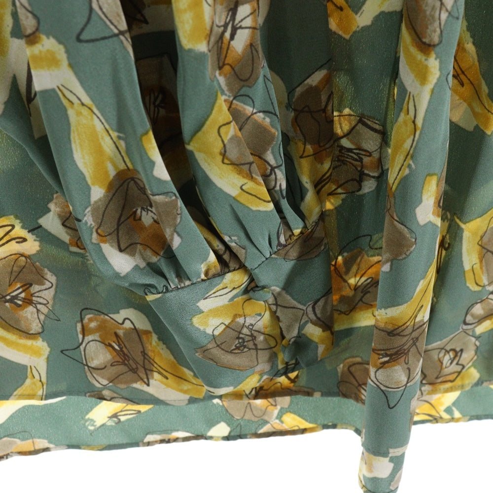 TOMORROWLAND(トゥモローランド) 21AW 総花柄 ネックギャザー ブラウス ブラウン レディース 13-01-14-01204