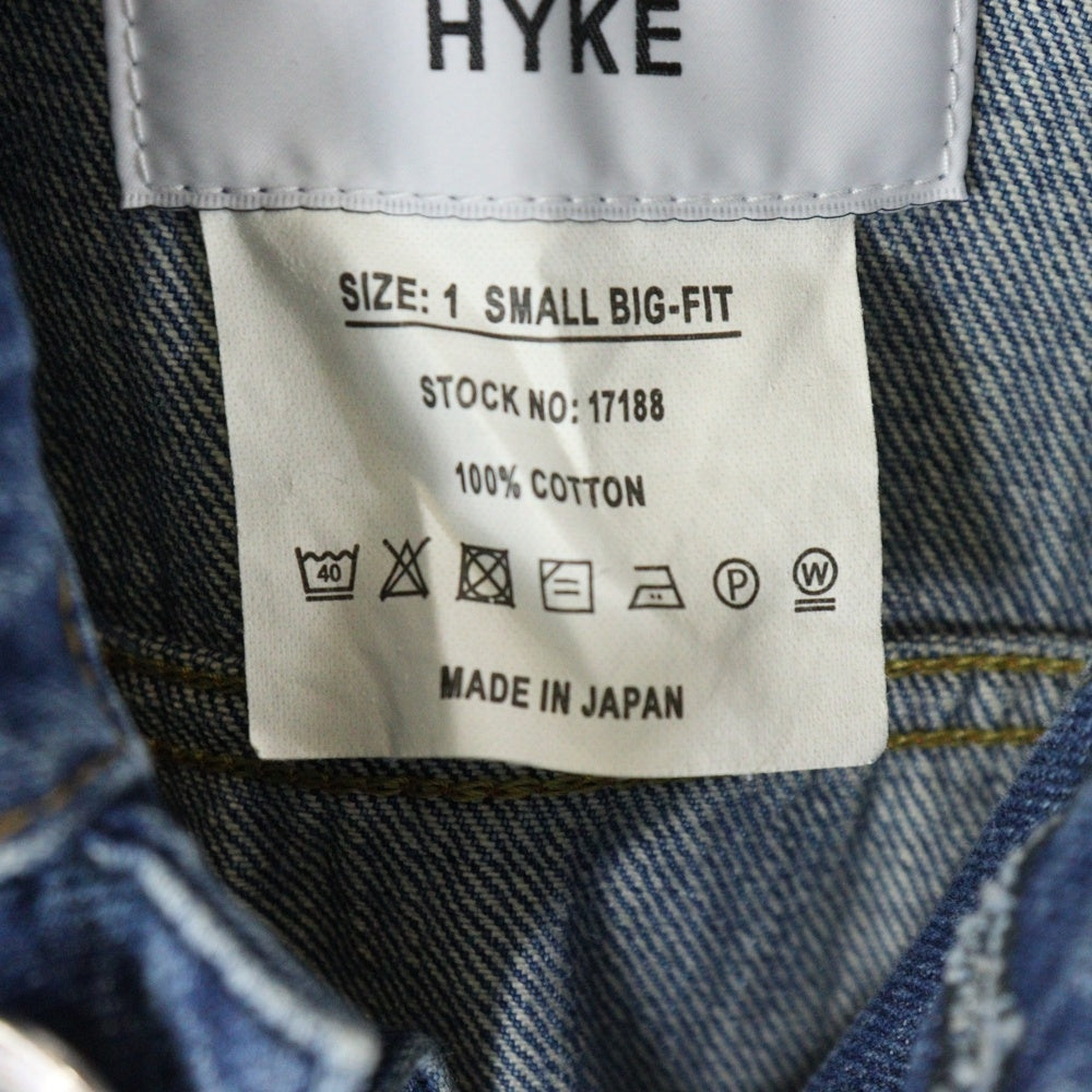 HYKE(ハイク) ヴィンテージ加工 デニムジャケット Gジャン インディゴ 17188