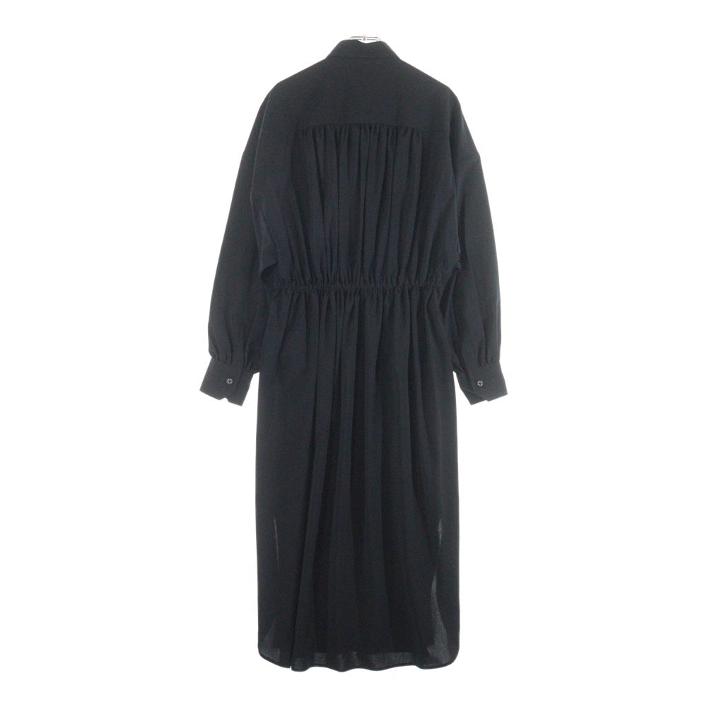 HYKE(ハイク) 22SS 長袖シャツ ワンピース ブラック レディース 202-16099