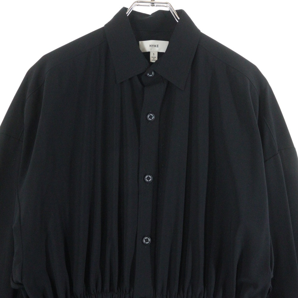 HYKE(ハイク) 22SS 長袖シャツ ワンピース ブラック レディース 202-16099
