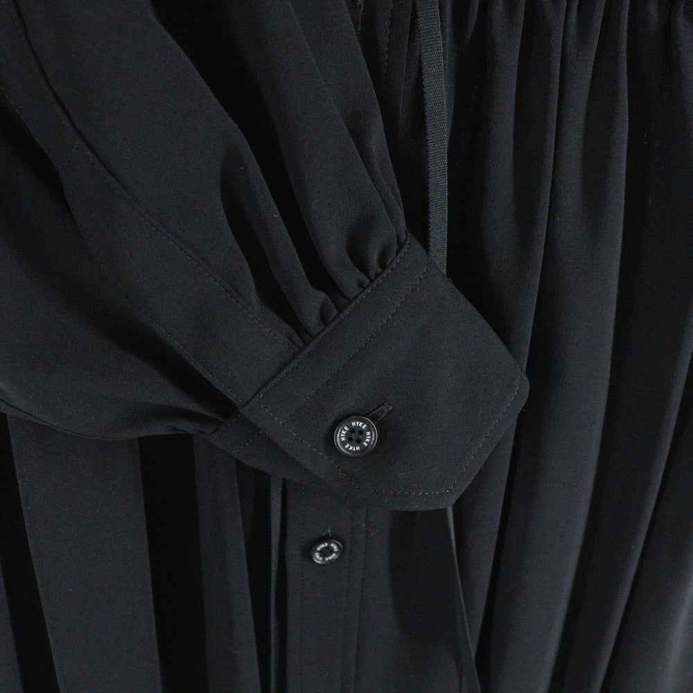 HYKE(ハイク) 22SS 長袖シャツ ワンピース ブラック レディース 202-16099