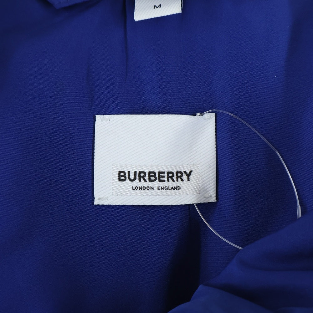 BURBERRY(バーバリー) 総柄 ロゴプリント ジップアップ フーデッド ナイロンジャケット ブルー 8058420