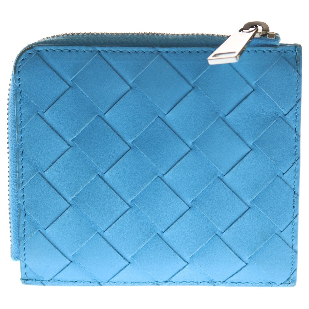 BOTTEGA VENETA(ボッテガヴェネタ) イントレチャート スクエア ジップアラウンドウォレット ブルー レディース