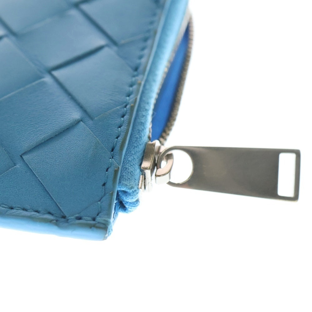 BOTTEGA VENETA(ボッテガヴェネタ) イントレチャート スクエア ジップアラウンドウォレット ブルー レディース