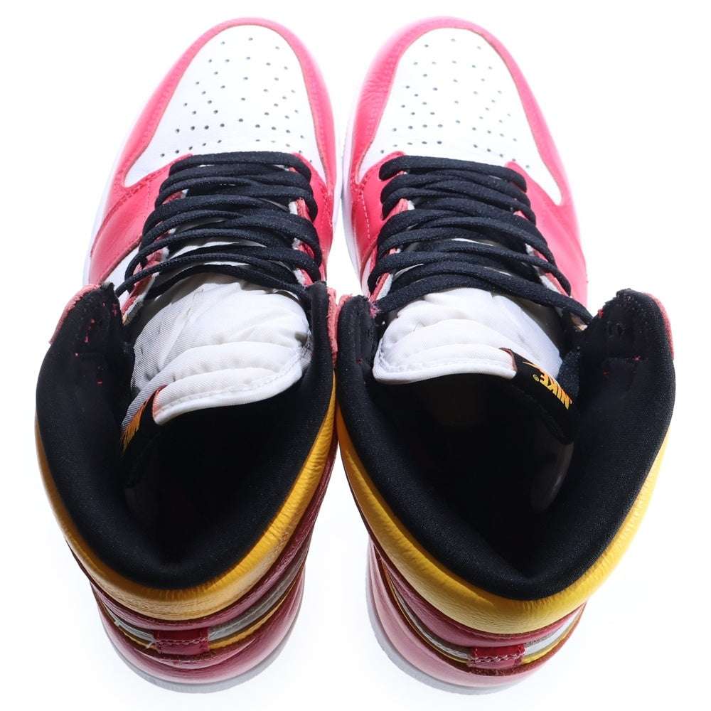 NIKE(ナイキ) AIR JORDAN 1 RETRO HIGH OG LIGHT FUSION RED エアジョーダン1 レトロ ライトフュージョン ハイカットスニーカー レッド/イエロー US11.5/29.5cm 555088-603