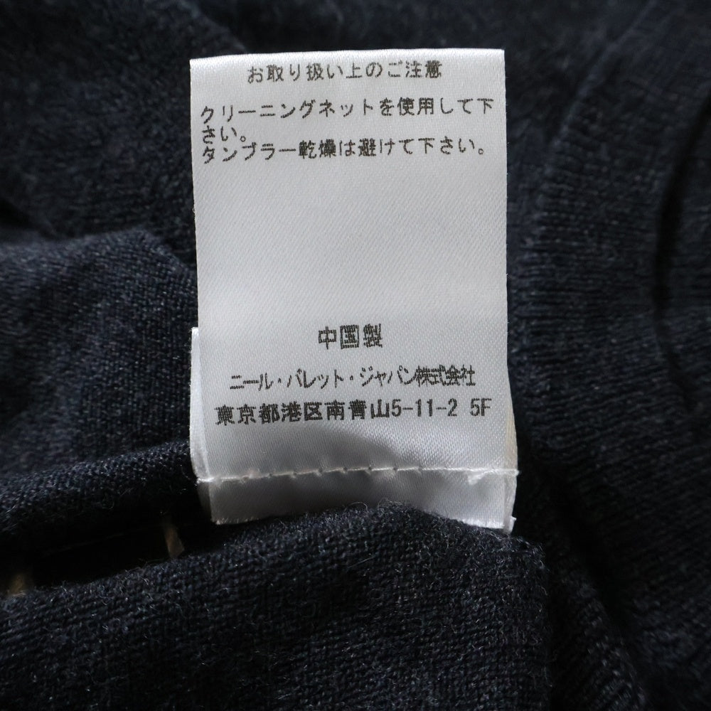 Neil Barrett(ニール バレット) 総柄 薄手ウール クルーネック長袖ニットセーター グレー PBMA253V-C1652