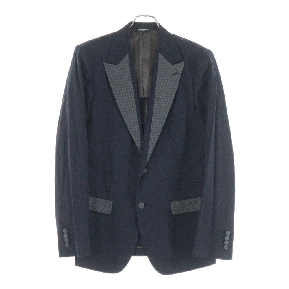 DOLCE & GABBANA(ドルチェアンドガッバーナ) カラー切り替え テーラードジャケット ネイビー