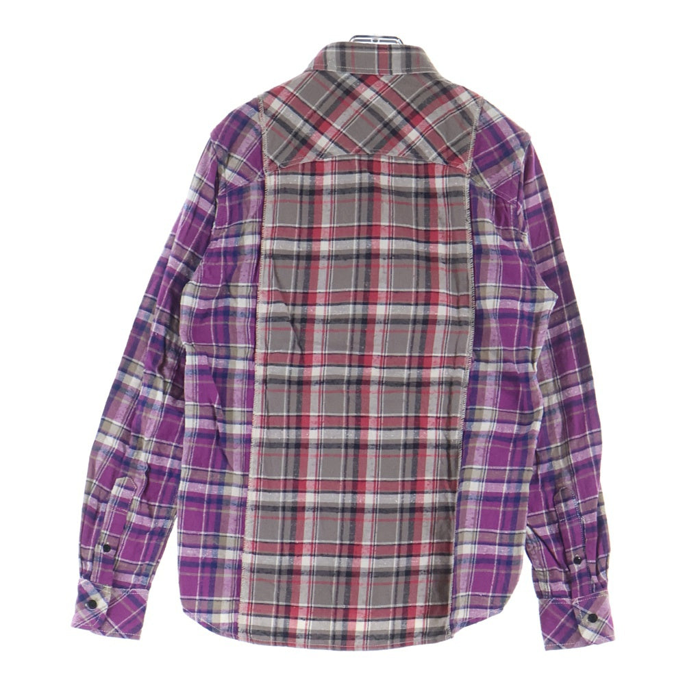 HYSTERIC GLAMOUR(ヒステリックグラマー) 切り替え チェック ネル長袖シャツ マルチカラー 0221AH03