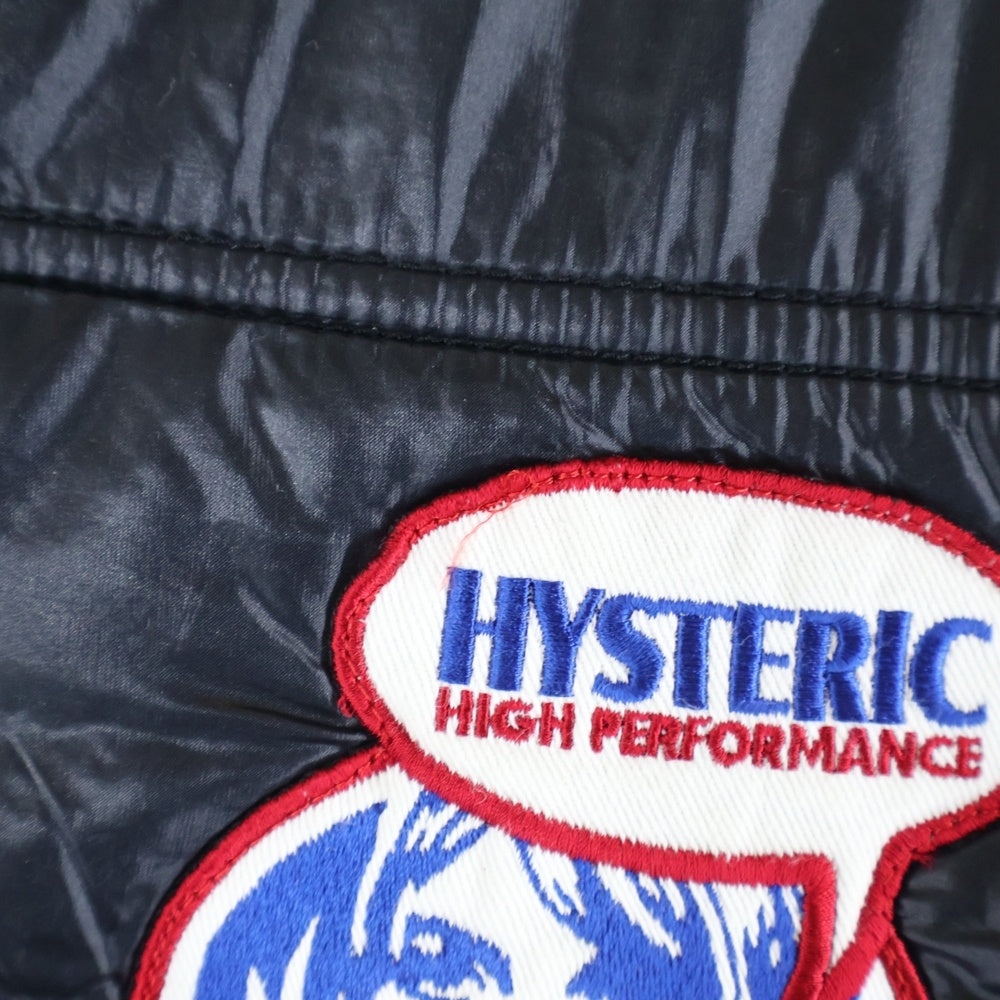 HYSTERIC GLAMOUR(ヒステリックグラマー) 刺繍ロゴ ジップアップ 中綿ダウンジャケット ブラック 0213AB01
