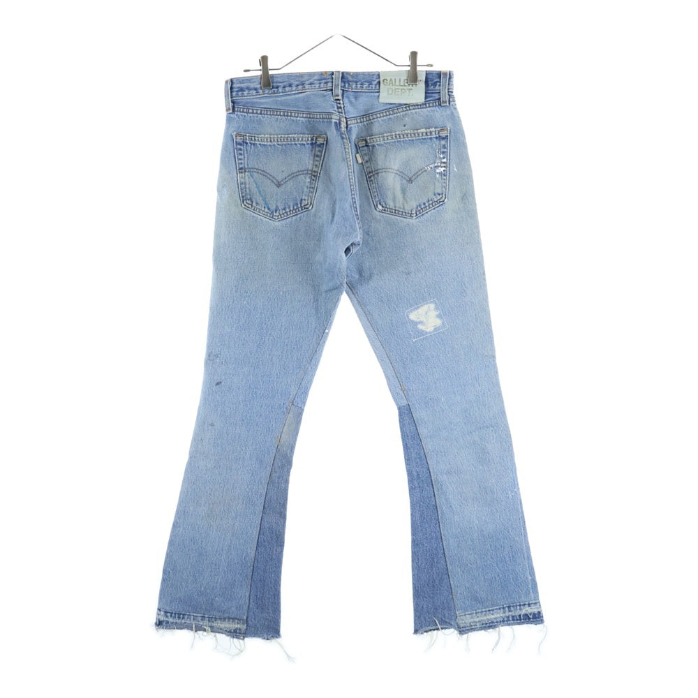 GALLERY DEPT.(ギャラリーデプト) INDIANA FLARE PANTS インディアナフレア ダメージ再構築デザイン ボタンフライ デニムパンツ インディゴ