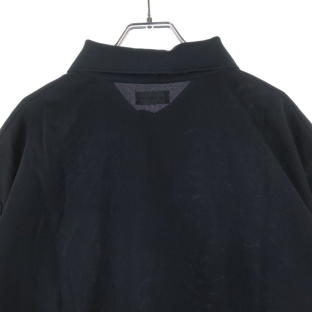 CLESSTE(クレスト) オーバーサイズ ドローコード付き 半袖ポロシャツ ブラック CLS-SH-2405