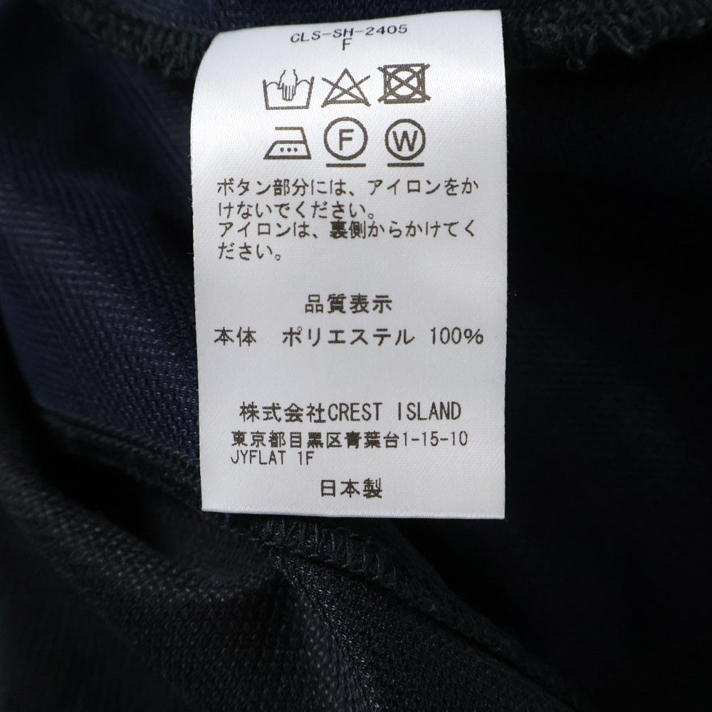 CLESSTE(クレスト) オーバーサイズ ドローコード付き 半袖ポロシャツ ブラック CLS-SH-2405